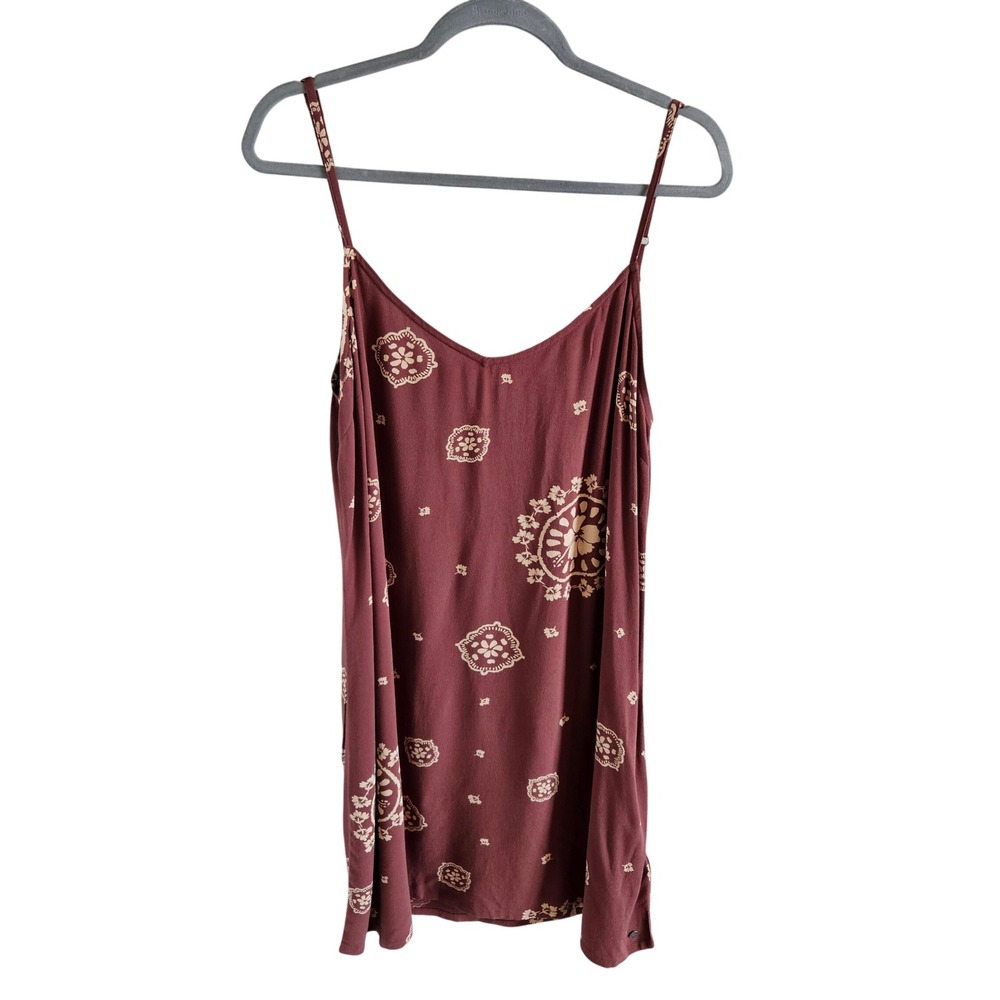 Roxy Shine A Light Root Beer Bacan Bandana Mini Dress XL New hippie resort boho